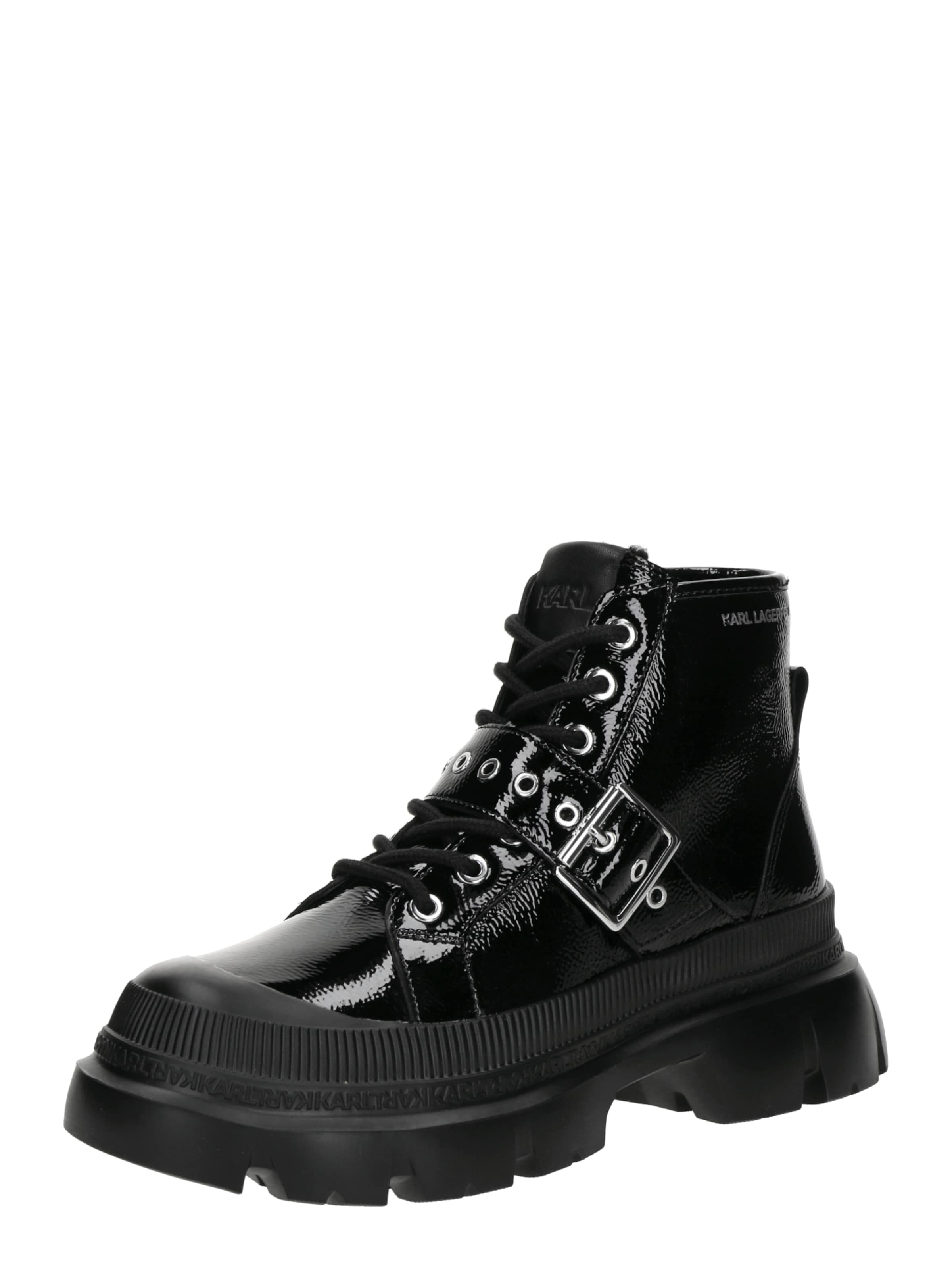 Ghete cu șireturi Karl Lagerfeld pe negru, Vizualizare produs