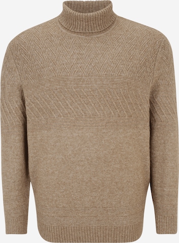 Jack & Jones Plus Sweater 'Milo' in Beige: front
