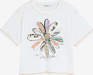 Tricou de la Desigual pe alb: față