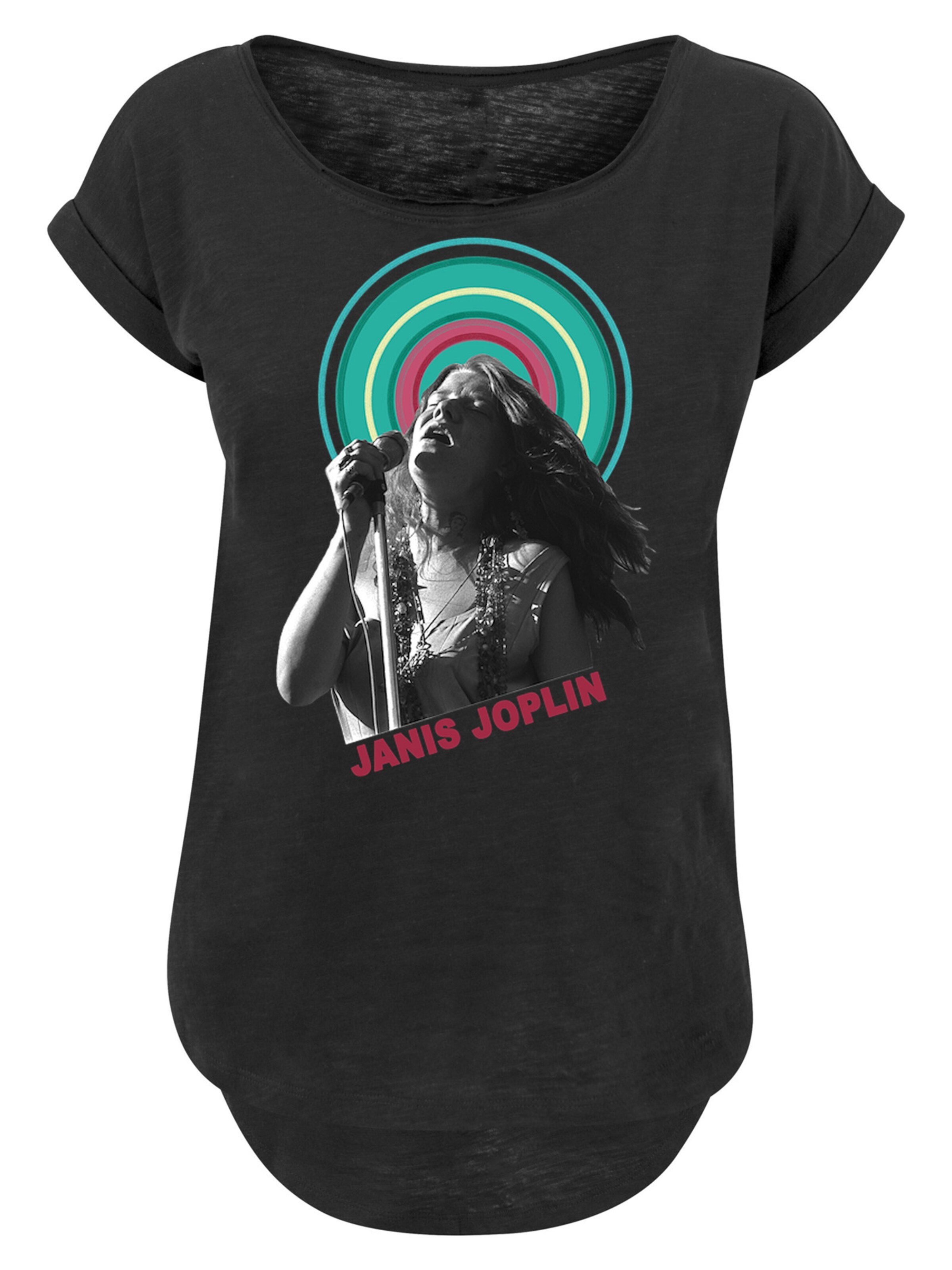 F4NT4STIC Shirt 'Janis Joplin' in Zwart: voorkant