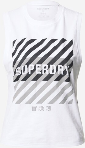 Superdry Sports Top in White: front