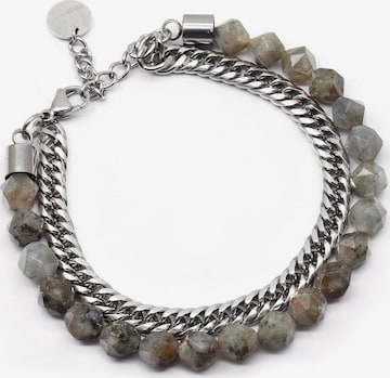 GT Collection Armband 'Faceted-Bead' in Grau: Vorderseite