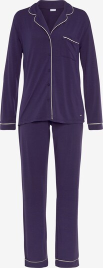 LASCANA Pijama en crema / lila oscuro, Vista del producto