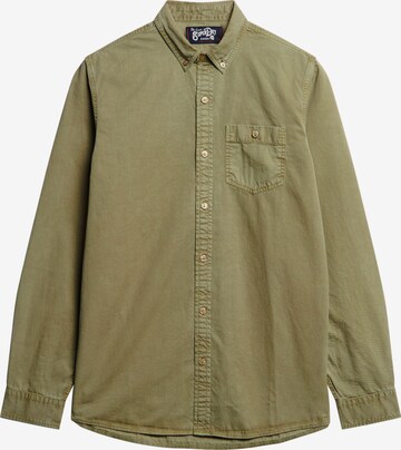 Superdry Regular fit Button Up Shirt in Green: front