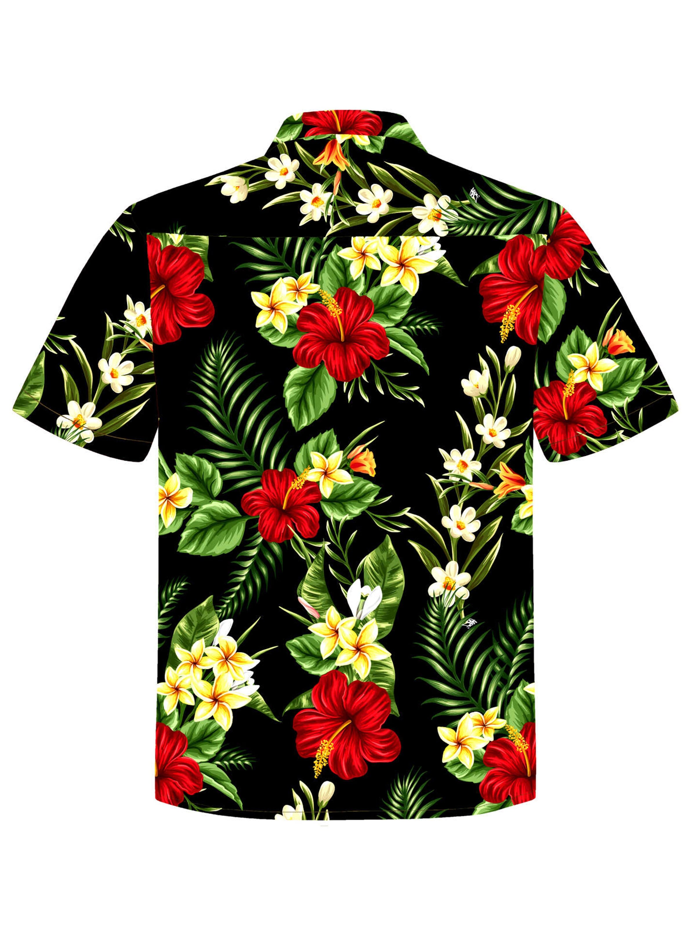 Hawaiihemdshop.de Regularny krój Koszula 'Hawaiihemd "Colourful Flowers"' w kolorze czarny