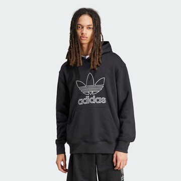 ADIDAS ORIGINALS Свитшот 'Adicolor Outline Trefoil' в Черный: спереди