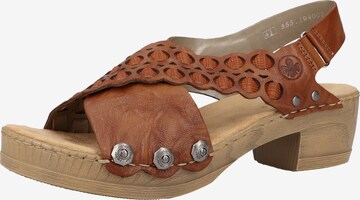 RIEKER Sandals in Brown: front