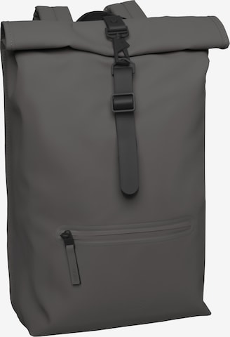 Zaino di RAINS in grigio: frontale