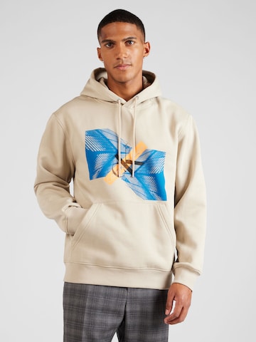 Calvin Klein Jeans Sweatshirt 'Skyscraper' in Beige: voorkant