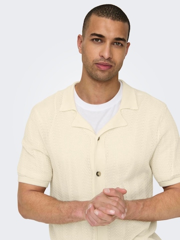 Only & Sons Knit cardigan in Beige