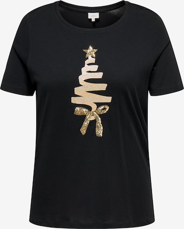 ONLY Curve Shirt 'ONCXMAS YRSA CHRISTMAS' in Black: front