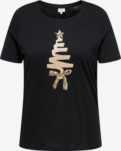 ONLY Curve Camiseta 'ONCXMAS YRSA CHRISTMAS' en S en capuchino / oro / negro, Vista del producto