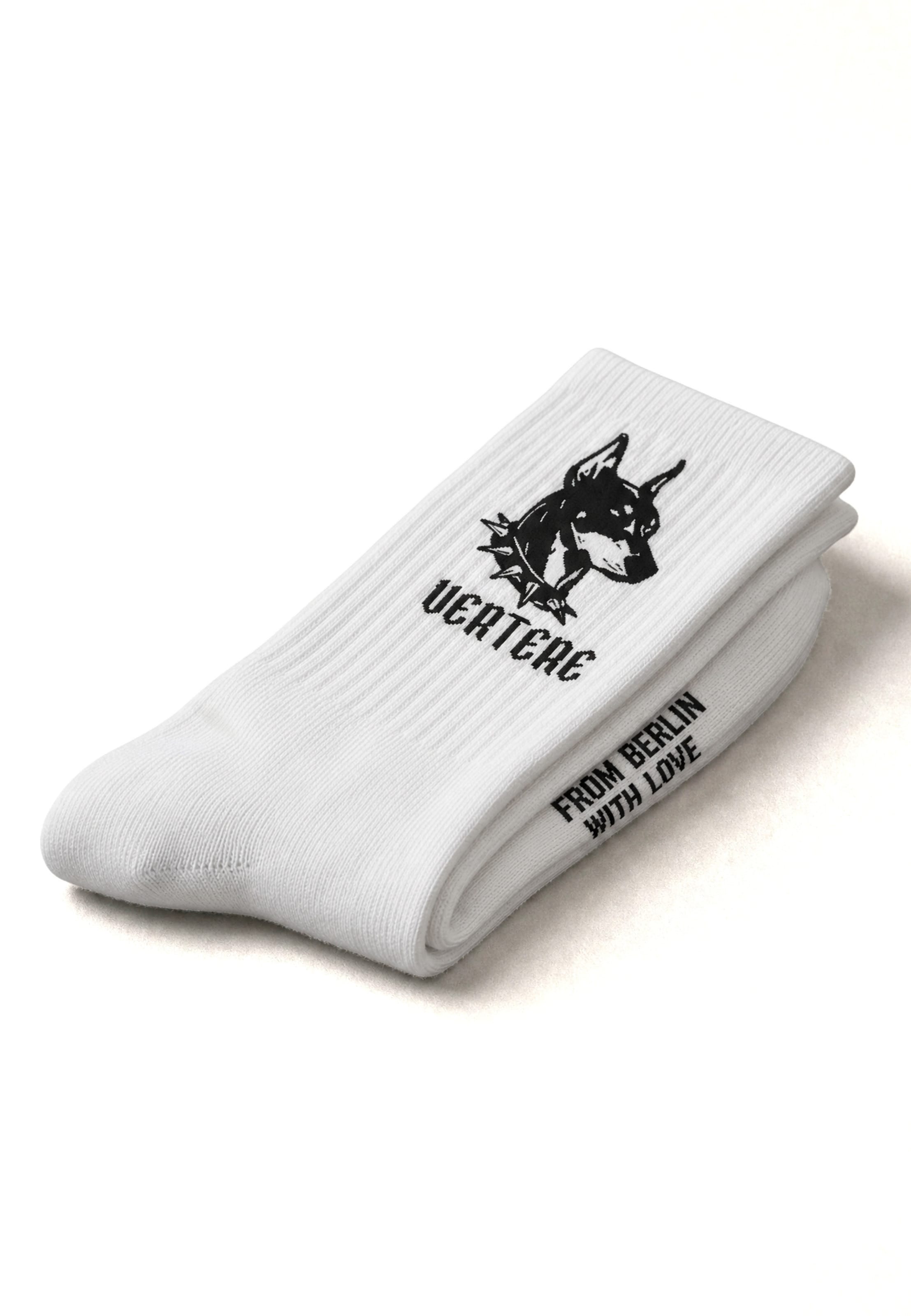 Calzino sportivo di Vertere Berlin in bianco: frontale