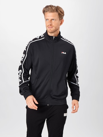 FILA Regular Fit Sweatjacke in Schwarz: predná strana