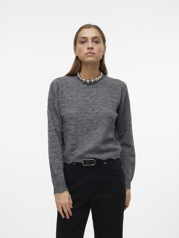 VERO MODA Trui 'HEARTS ' in Grijs: voorkant