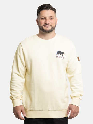 FORSBERG Sweatshirt 'mit kleinem Anaglyph-Logo' in Beige: Vorderseite