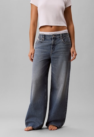Calvin Klein Jeans Široke hlačnice Kavbojke | modra barva: sprednja stran