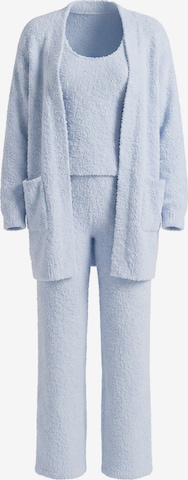 zytzrzy Hausanzug '3‑Piece Women Fuzzy Set Cami Top + Pants + Open Cardigan Loungewear' in Blau: Vorderseite