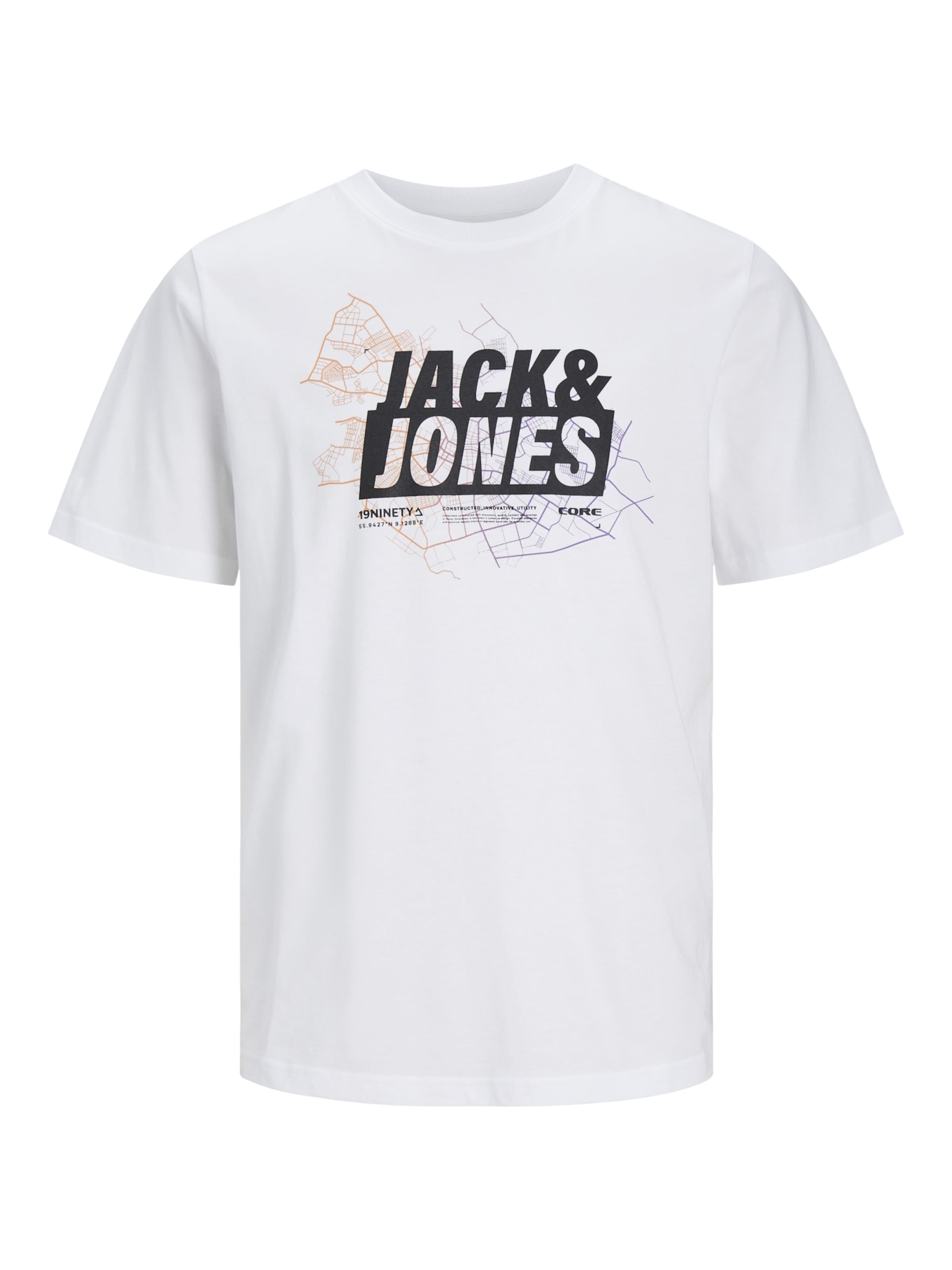 JACK & JONES Shirt 'Map' in White: front