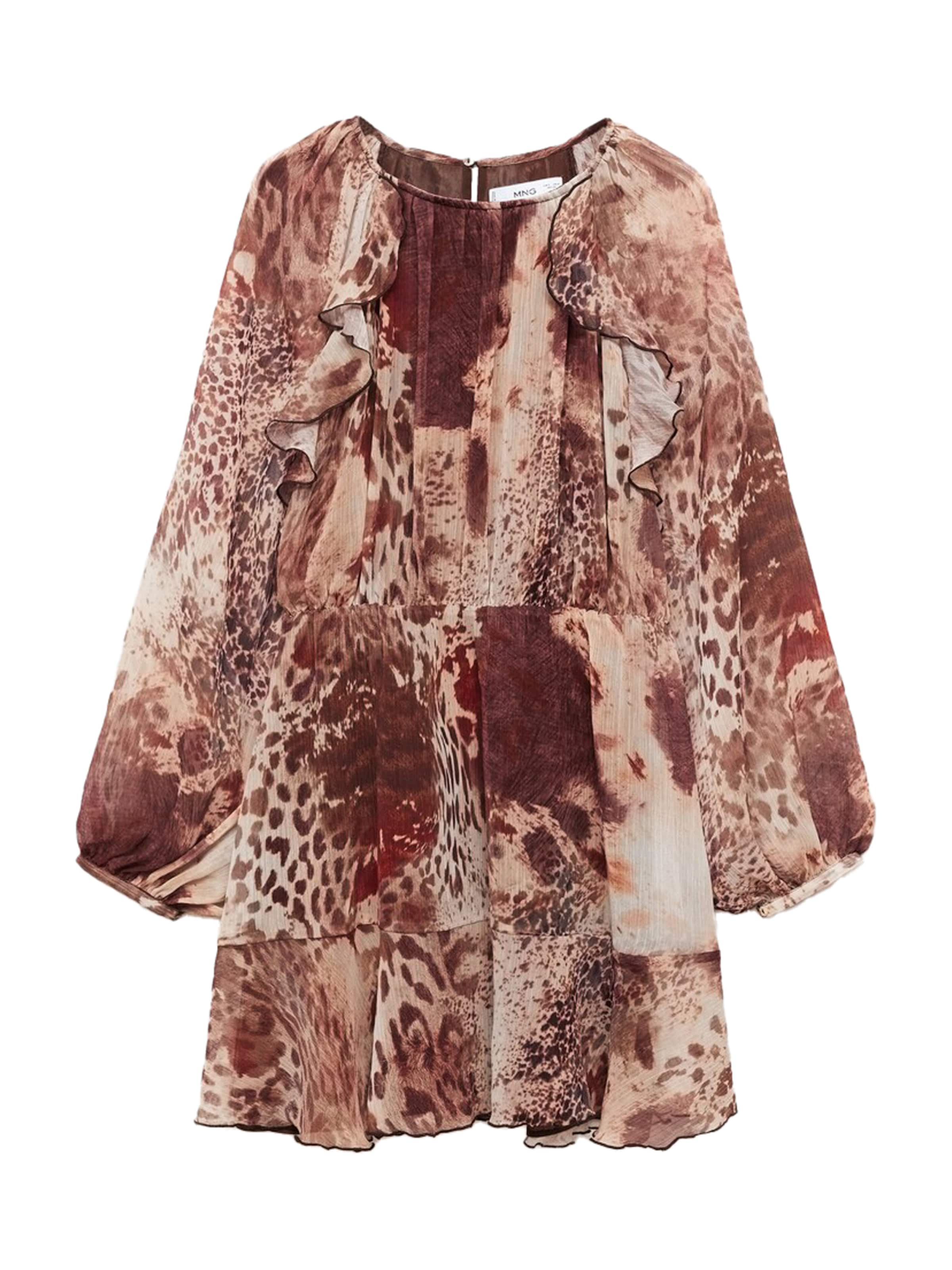 Robe 'Butcher' MANGO en marron : devant