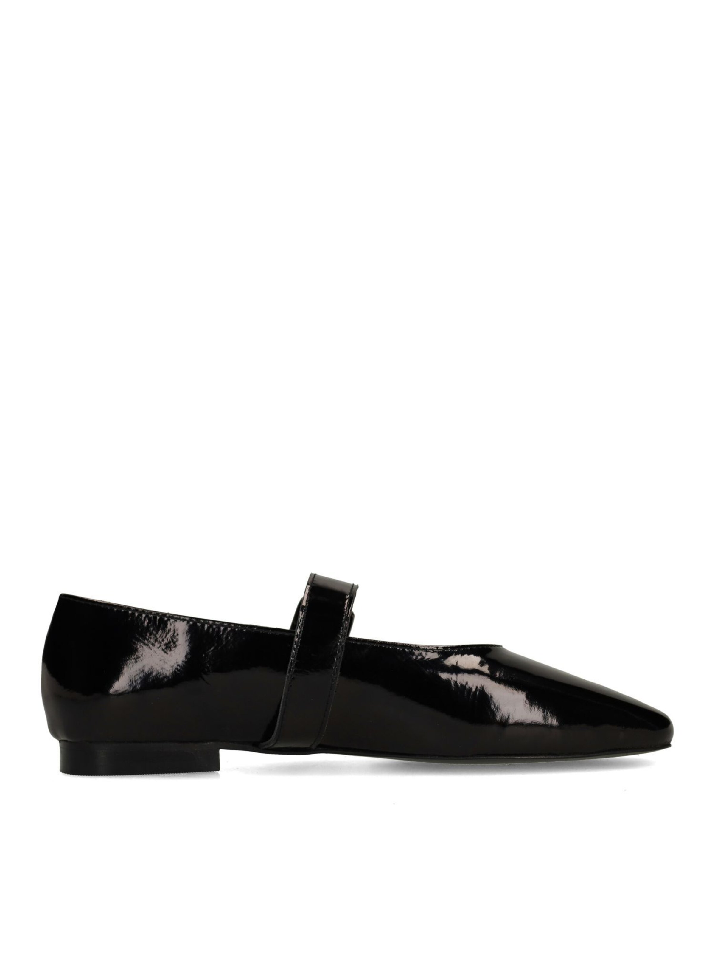 SACHA Ballet Flats with Strap in Black