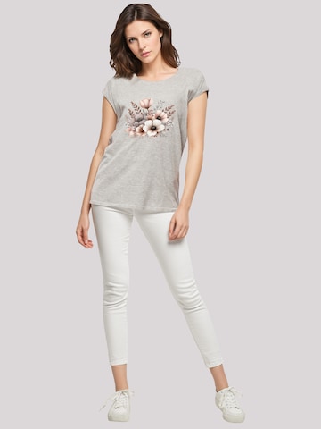 T-shirt 'Blumenstrauß Boho' F4NT4STIC en gris