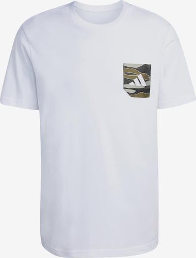 Sportiniai marškinėliai iš ADIDAS SPORTSWEAR, spalva – rusvai žalia / alyvuogių spalva / balta, Prekių apžvalga