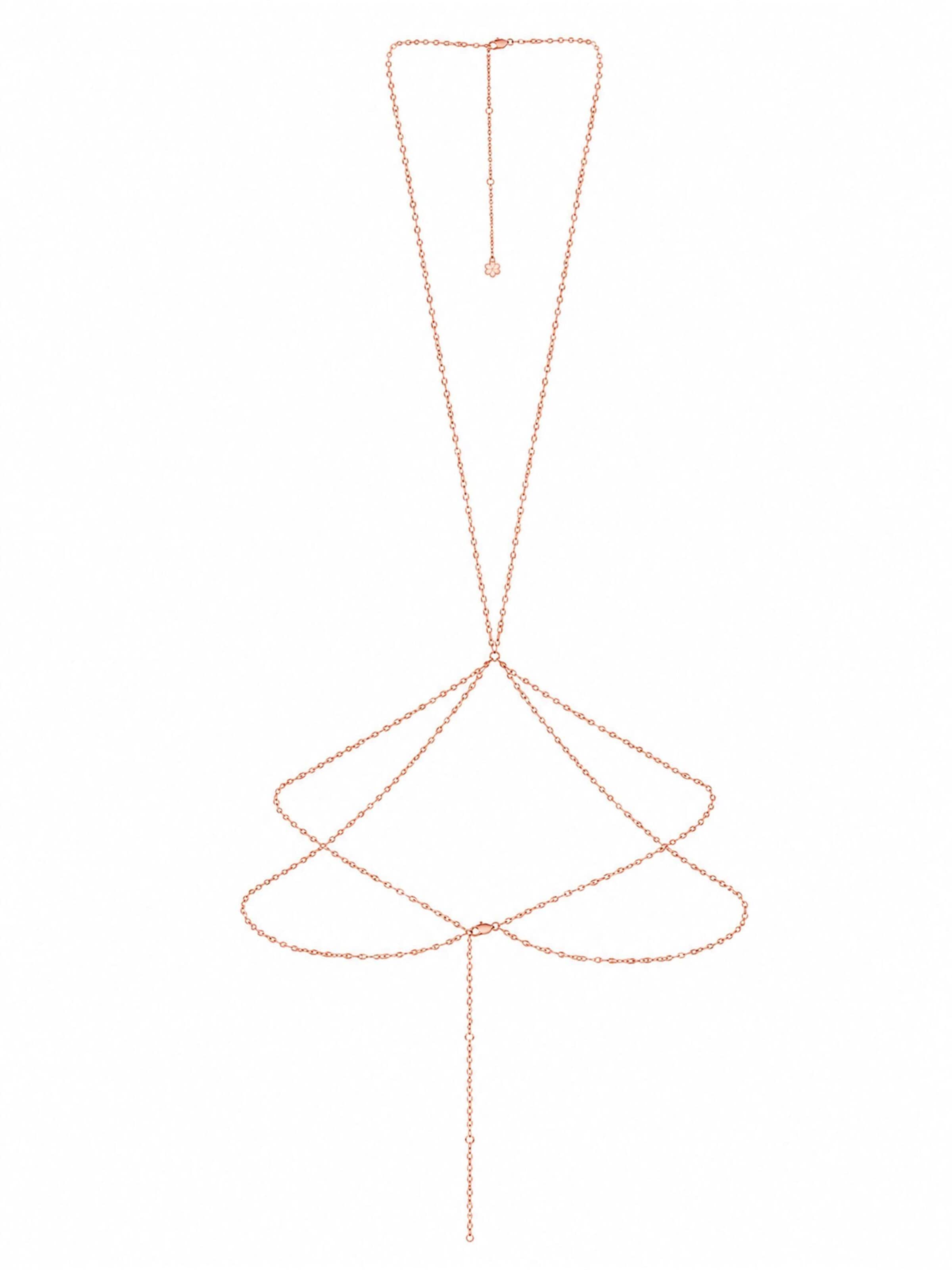 Hey Happiness Ketting 'Layered Rolo' in Goud: voorkant