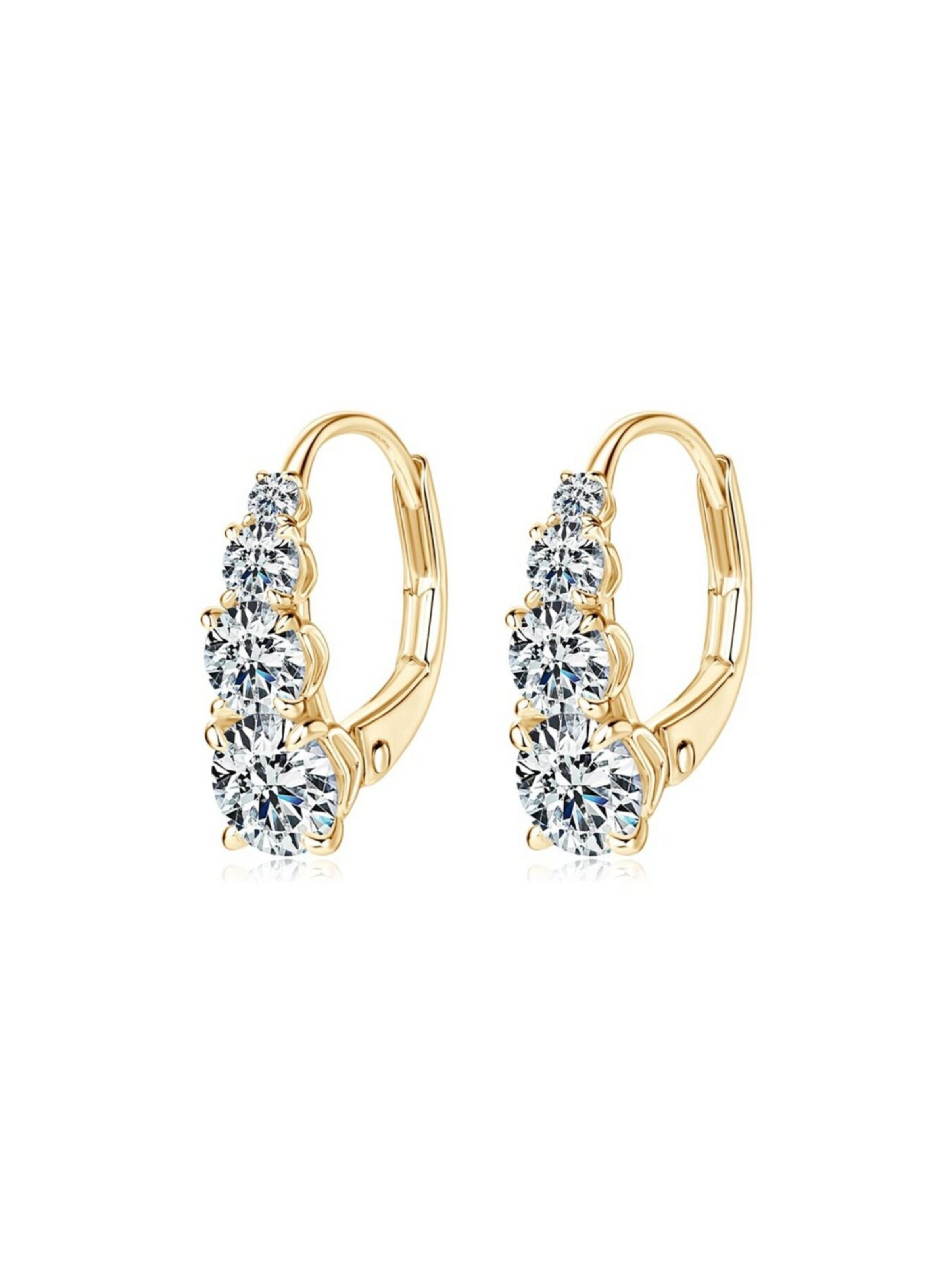 ROUGEMONT Jewellery Ohrringe 'Funkelnde Moissanit Creolen Ohrringe mit Echtheitszertifikat'‌‌‌ in Gold: Vorderseite
