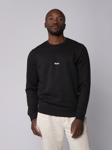 Sweat-shirt ' Nope ' Watapparel en noir : devant