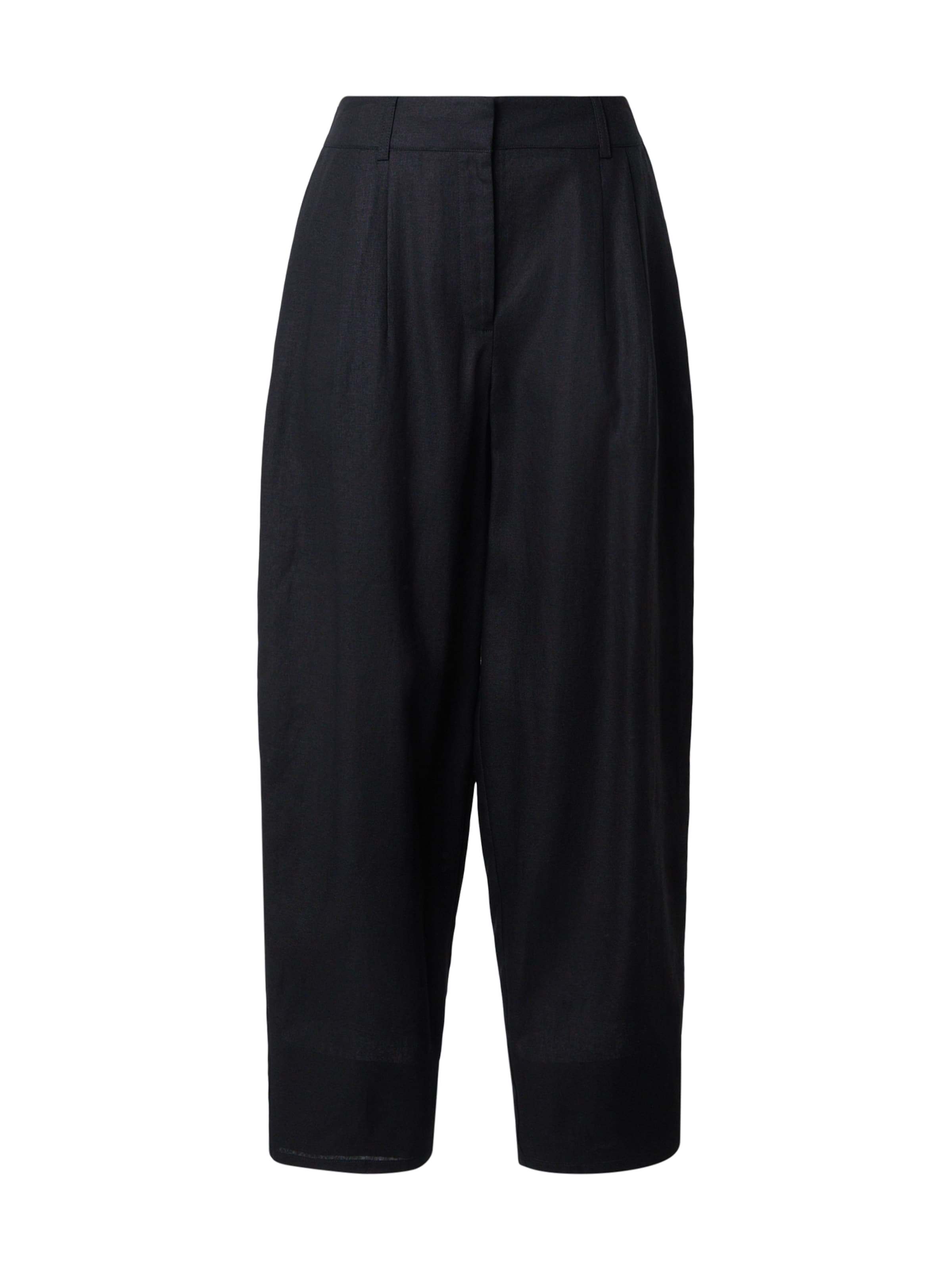 TOPSHOP Barrel Veckad byxa 'BINA' i svart: framsida