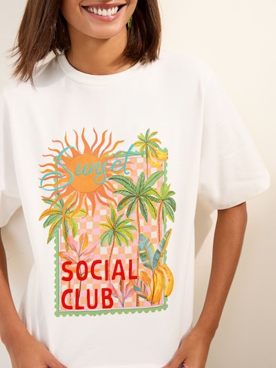 Next T-shirt i S i grön / mörkorange / röd / vit, Produktvy