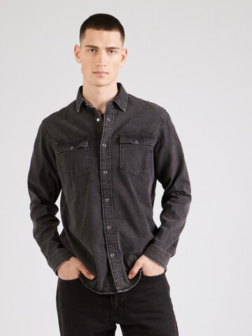 JJ Rebel Regular fit Overhemd 'JREBAUSTIN' in Zwart: voorkant