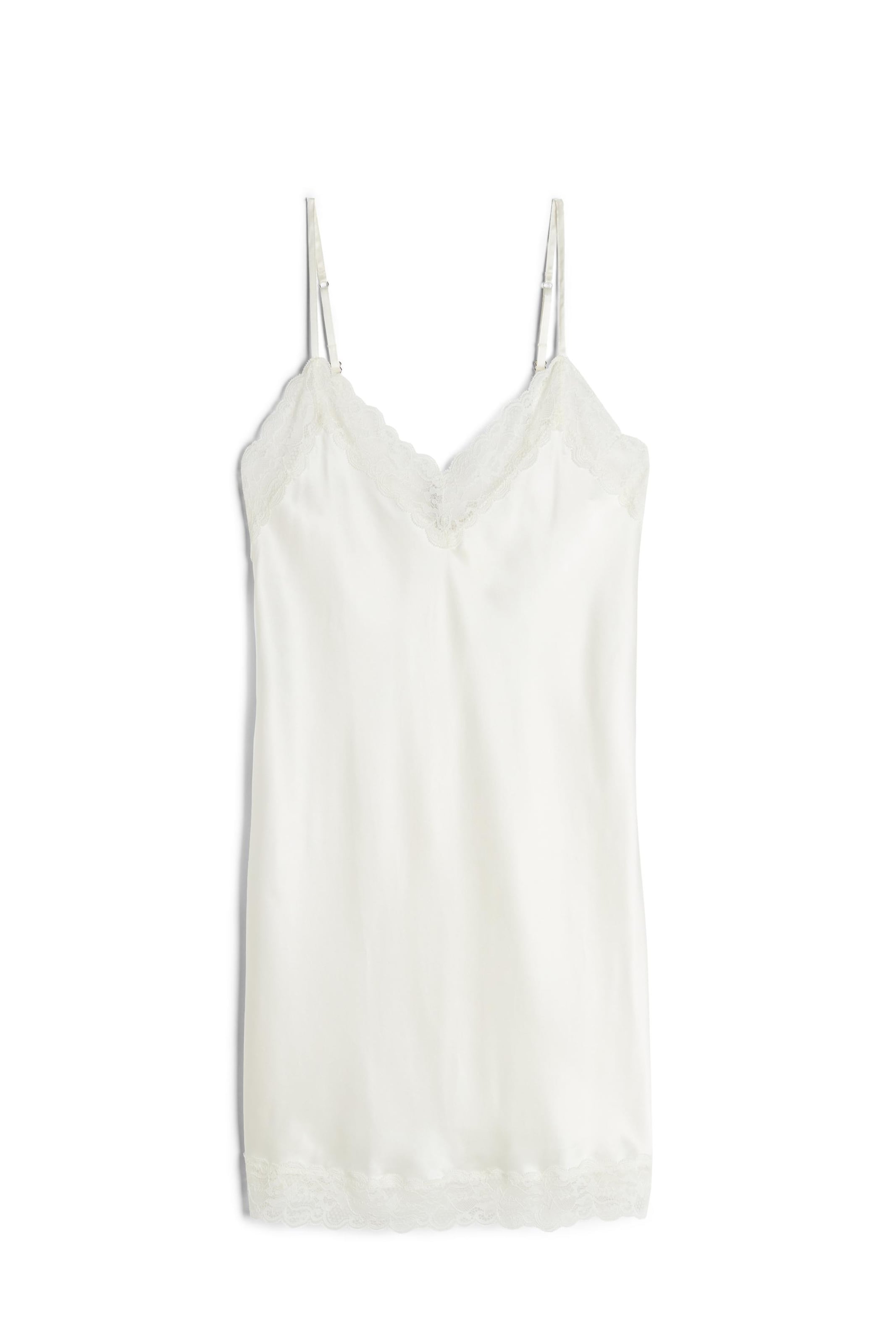 INTIMISSIMI Silk Slip with Lace in Weiß: Vorderseite