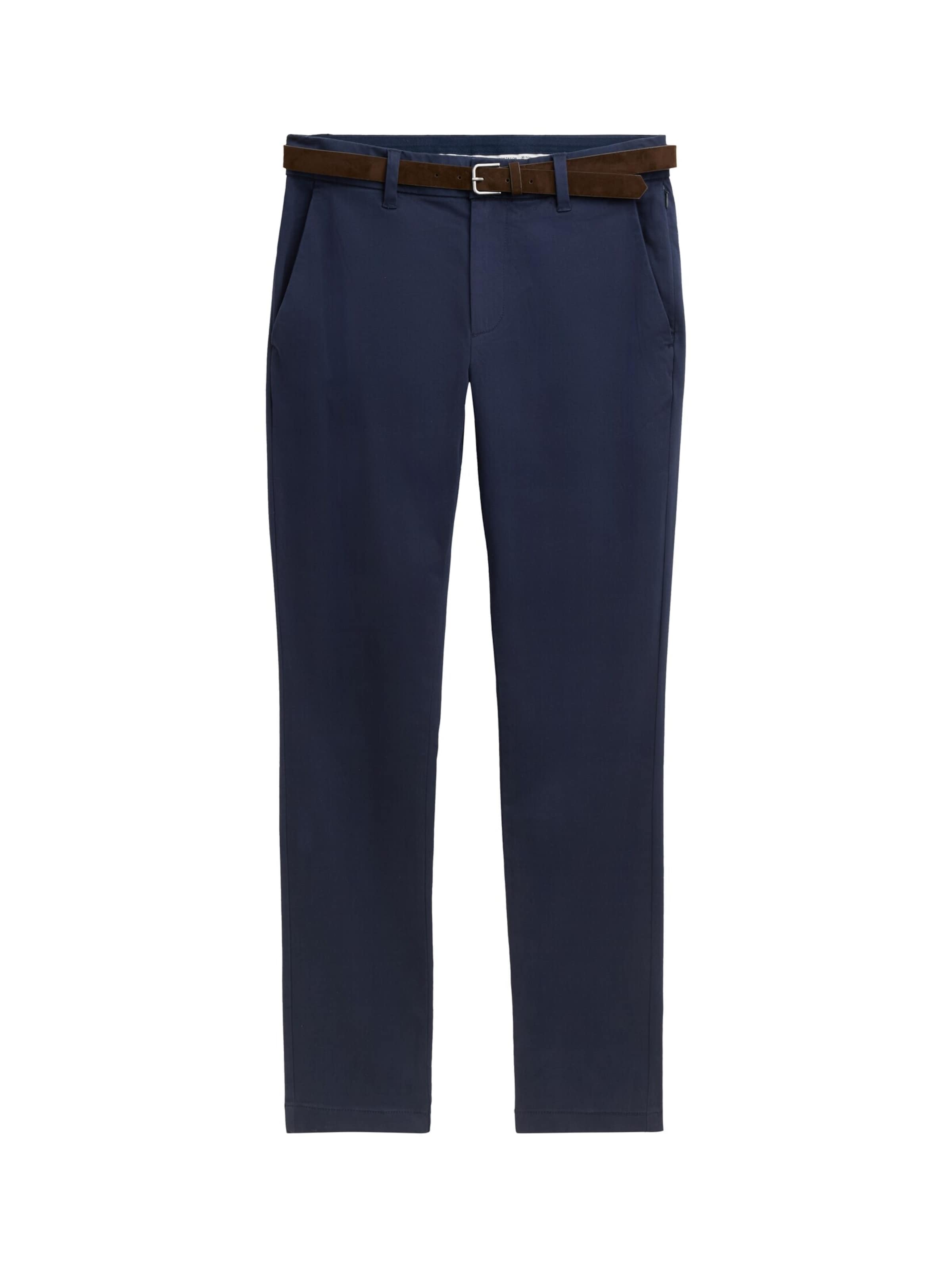 Coupe slim Pantalon chino 'Travis' TOM TAILOR en bleu : devant