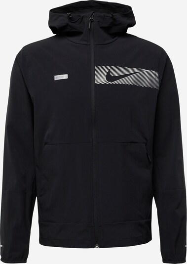 NIKE Athletic Jacket in Black / Silver, Item view