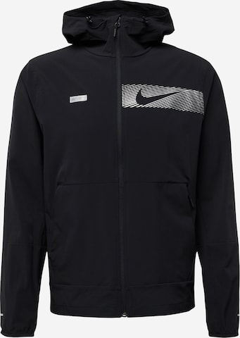 NIKE Sportjas in Zwart: voorkant