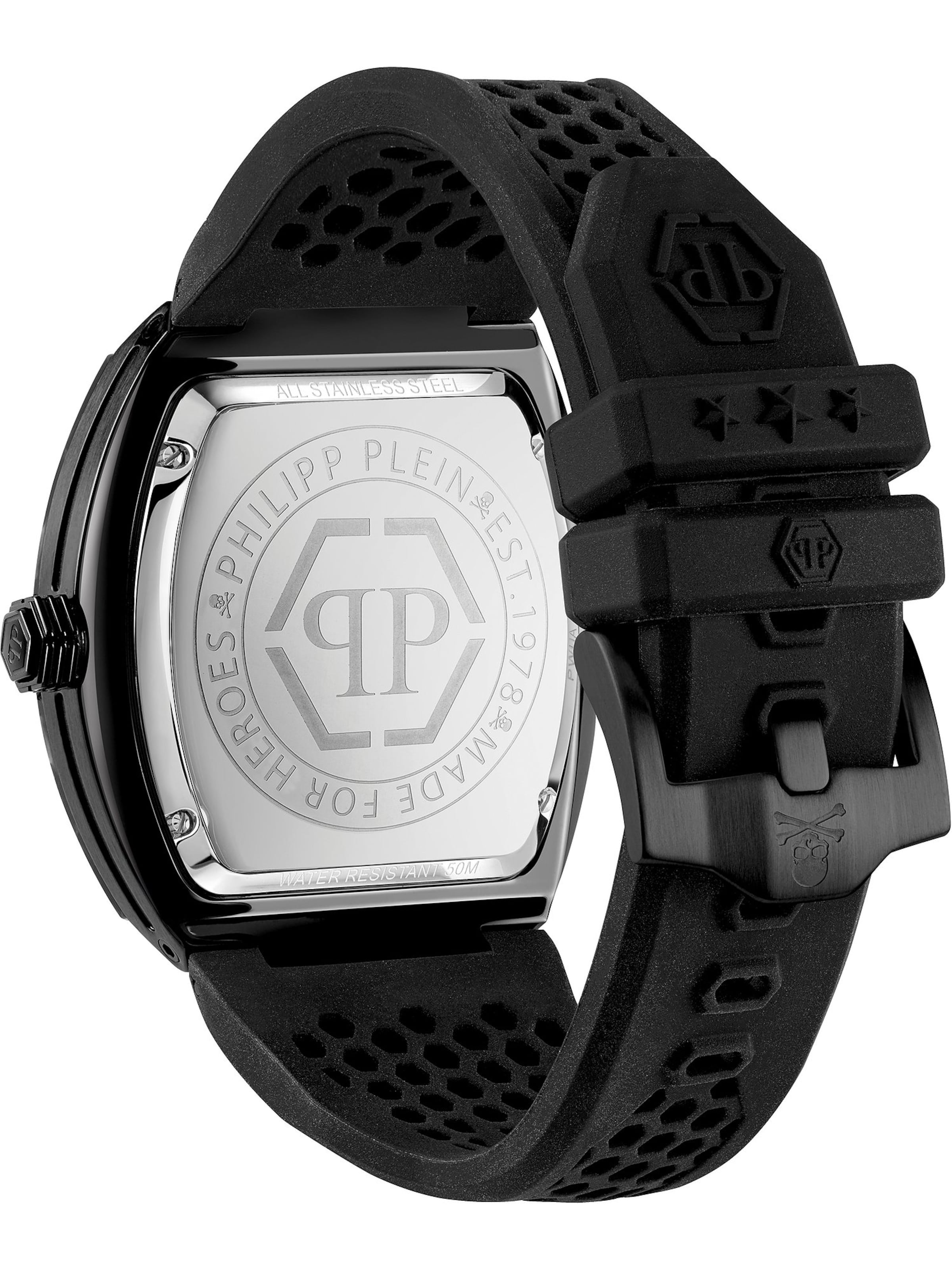 Montre à affichage analogique 'The Hexagon Phantom' Philipp Plein en noir