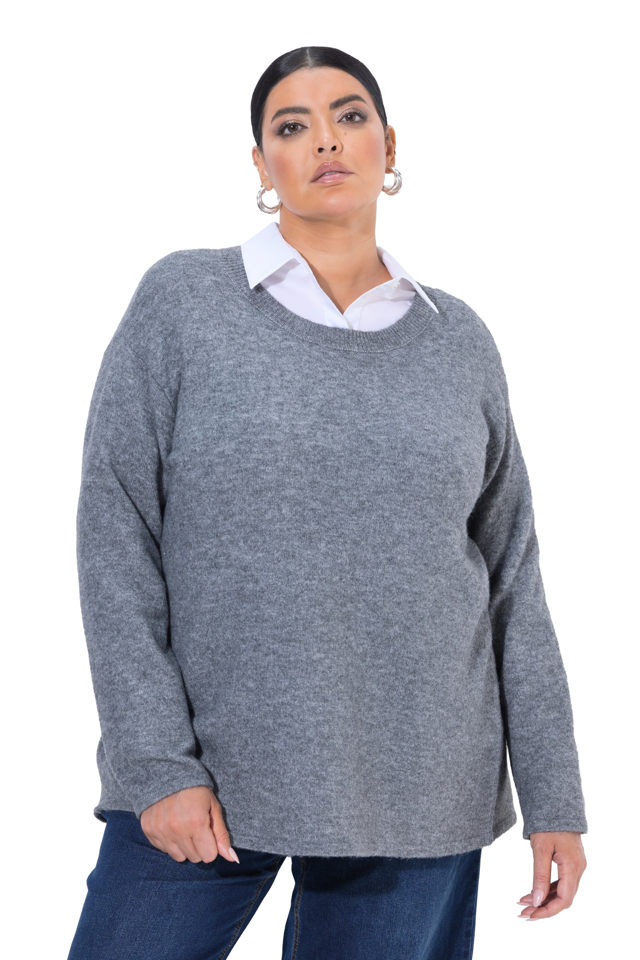 Ulla Popken Pullover in Grau: Vorderseite