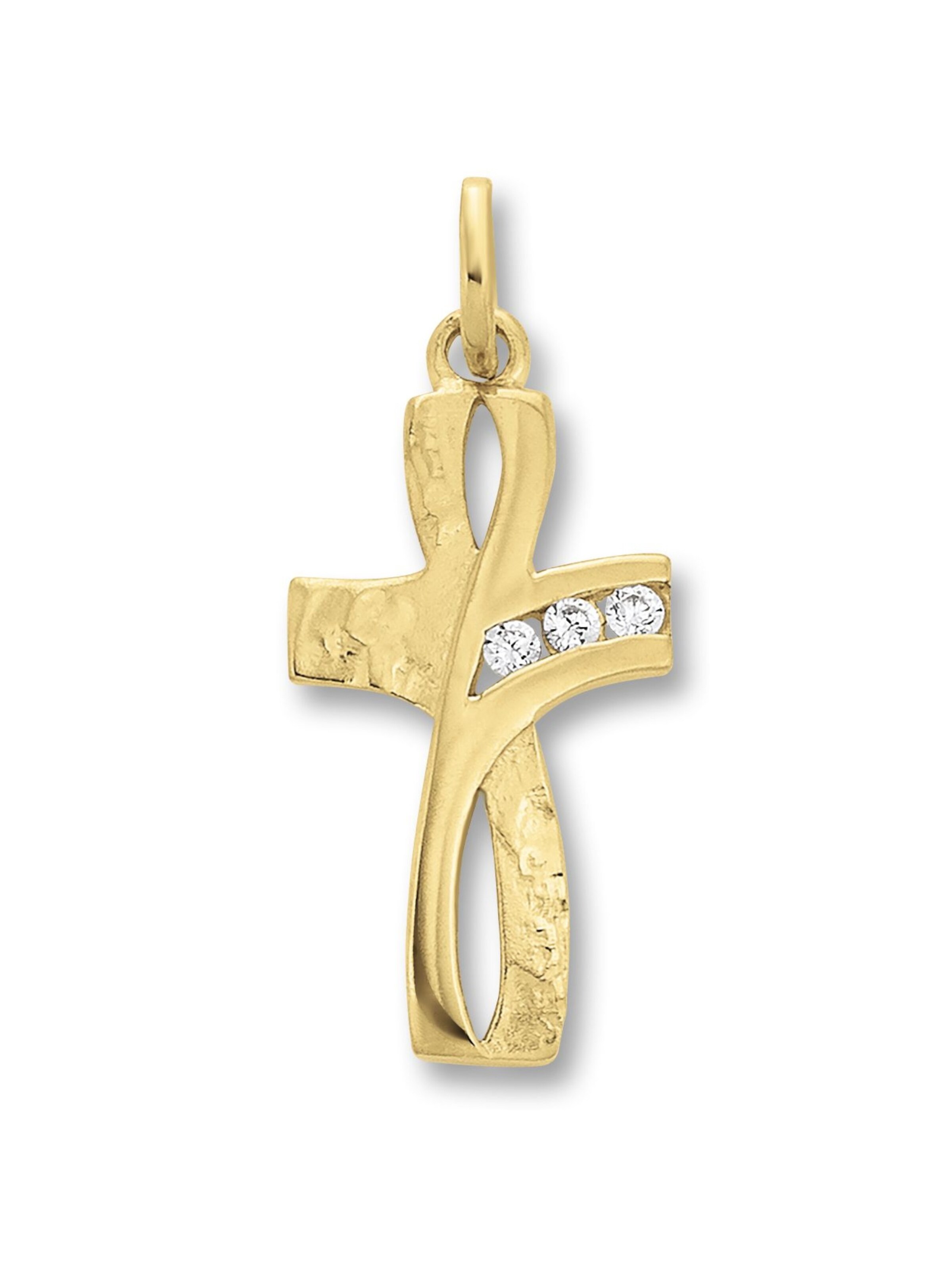 ONE ELEMENT Anhänger 'Kreuz' in Gold: Vorderseite