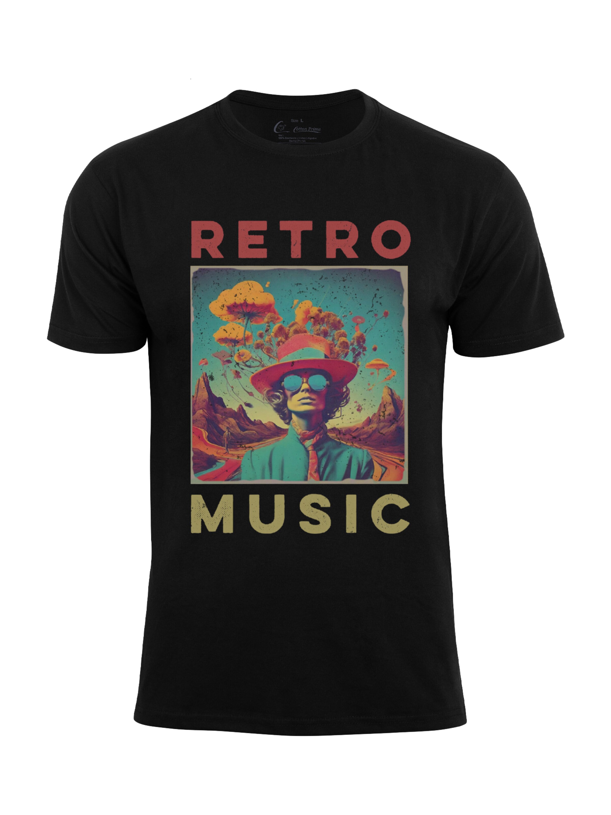 Cotton Prime - Camisa 'Retro Music ' em preto: frente