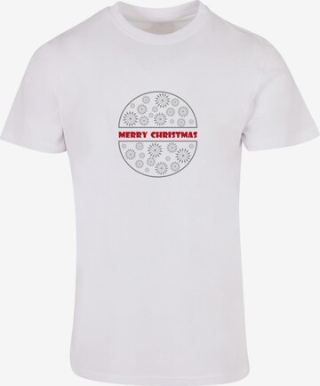 Merchcode Shirt 'Merry Christmas' in Wit: voorkant