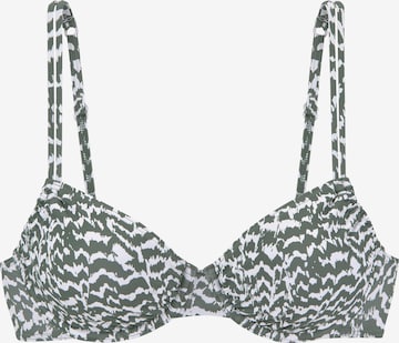LASCANA T-shirt Bikini Top in Grey: front