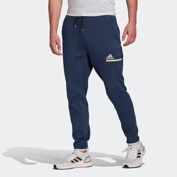 ADIDAS PERFORMANCE Tapered Sports trousers 'ZNE' in Blue: front