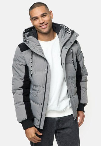 INDICODE JEANS Winter Jacket 'Jakobe' in Grey: front