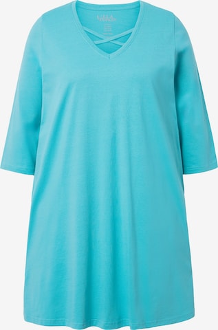 T-shirt Ulla Popken en bleu : devant