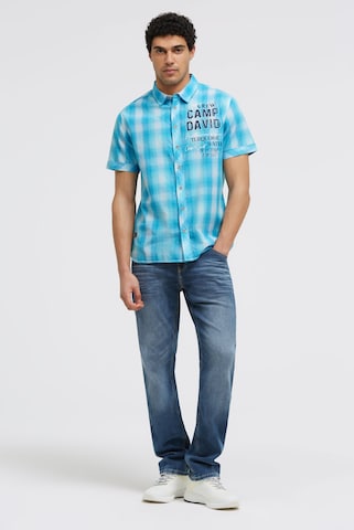 CAMP DAVID Regular fit Button Up Shirt in Blue