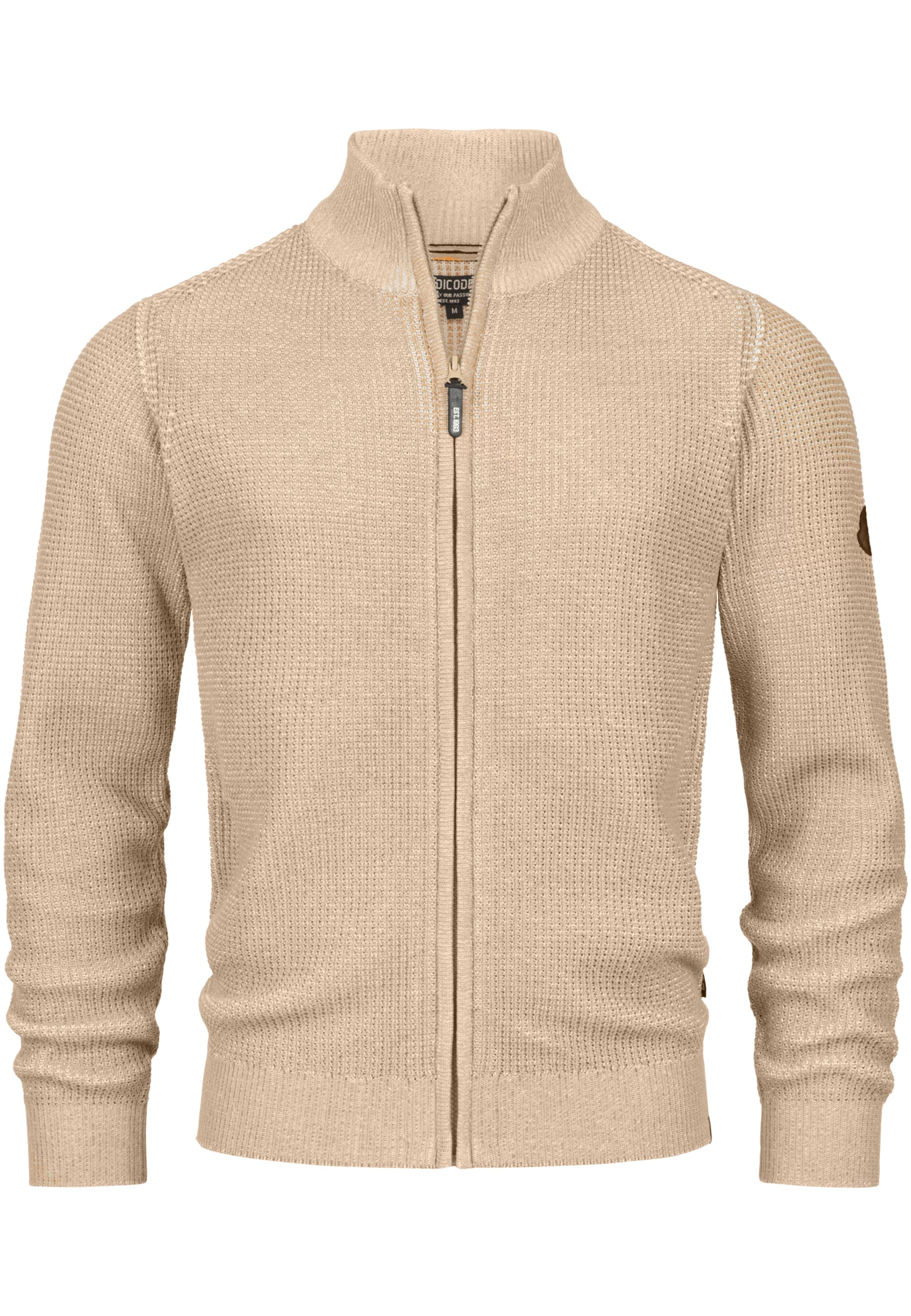 INDICODE JEANS Strickjacke 'Layton' in Beige: Vorderseite