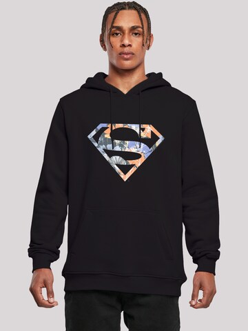 Sweat-shirt 'DC Comics Superman Floral' F4NT4STIC en noir : devant