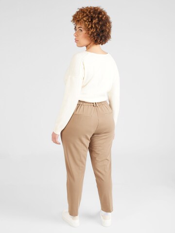 ONLY Carmakoma - regular Pantalón de pinzas 'PEACH' en marrón